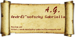 Andrásofszky Gabriella névjegykártya